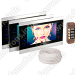 Комплект: видеодомофон HDcom S-104 на 3 квартиры